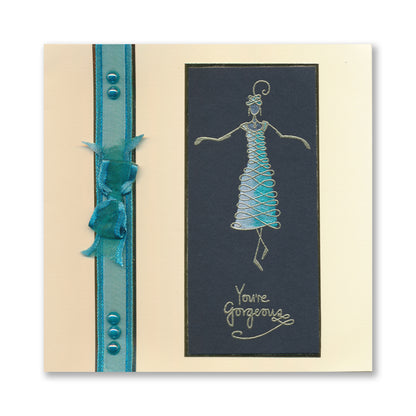 Barbara's SHAC Calligraphy Girls A5 Square Stamp Set