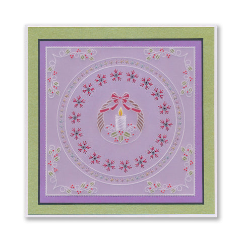 Tina's Christmas Candle Parchlet A6 Square Groovi Plate