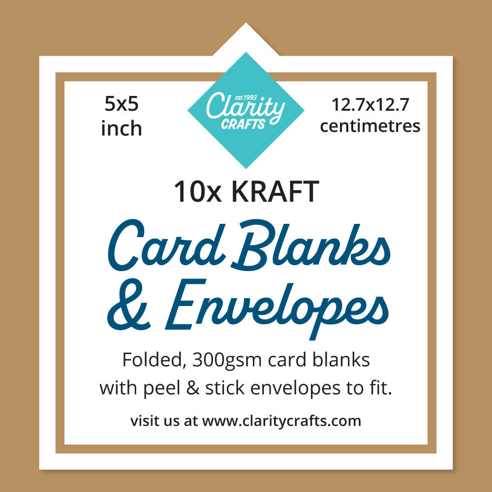 5" x 5" Kraft Card Blanks & Envelopes x10