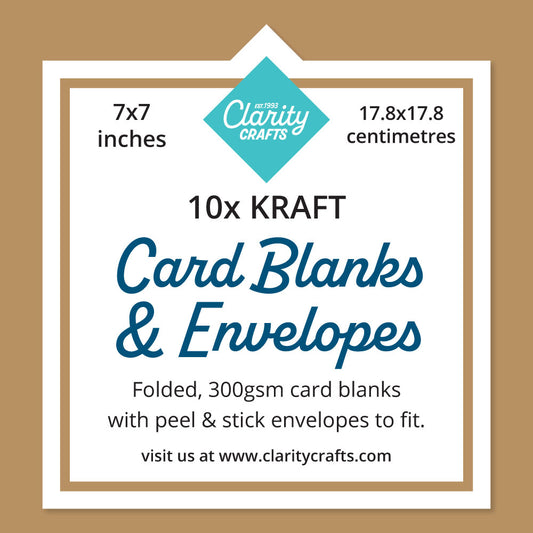 7" x 7" Kraft Card Blanks & Envelopes x10