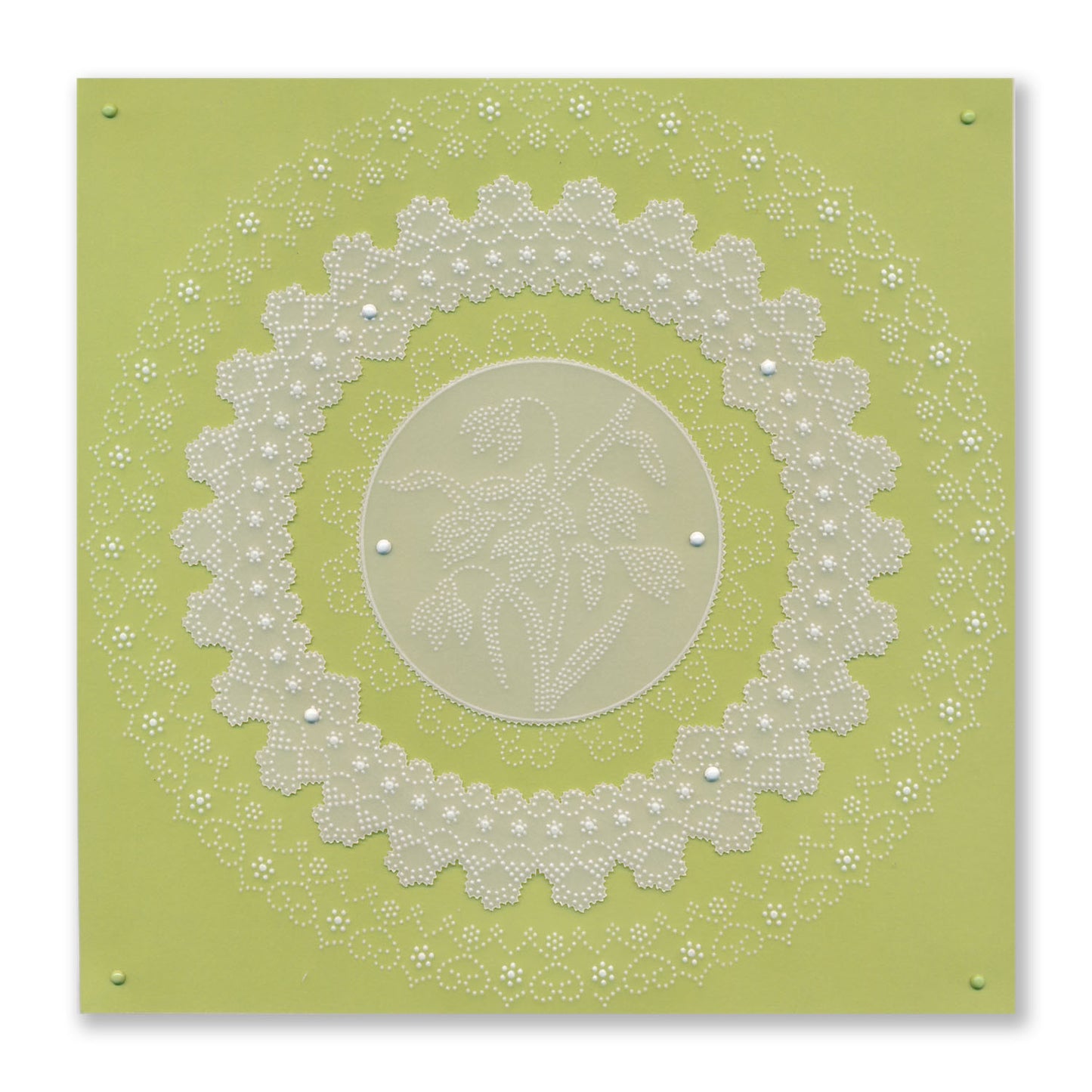 Linda's Dotty Cross-Stitch Snowdrops Layering Frame A4 Square Groovi Plate
