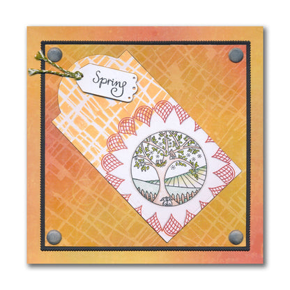 Grungy Grid & Script A5 Stamp Set