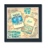 Grungy Grids, Patterns & Script A5 Stamp Duo