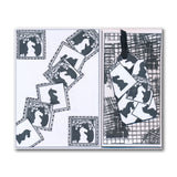 Grungy Grids, Patterns & Script A5 Stamp Duo