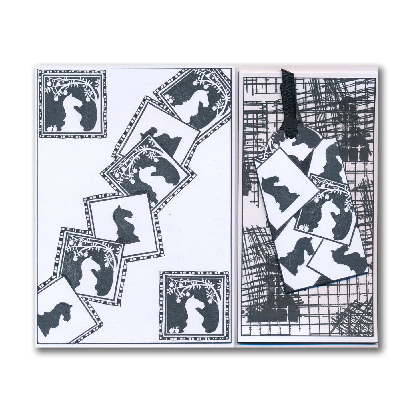 Grungy Grid & Script A5 Stamp Set