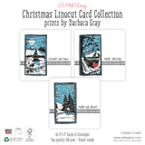 Christmas Linocut Card Collection - Prints by Barbara Gray