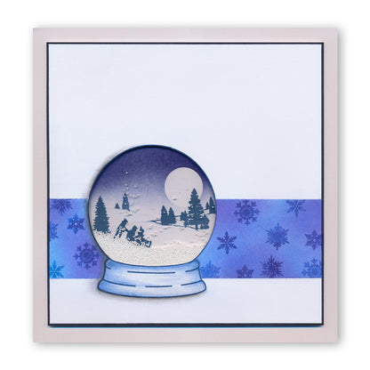 Snow Globe Outline & Let it Snow Miniatures A6 Stamp & Mask Duo