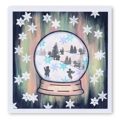 Snow Globe Outline & Let it Snow Miniatures A6 Stamp & Mask Duo