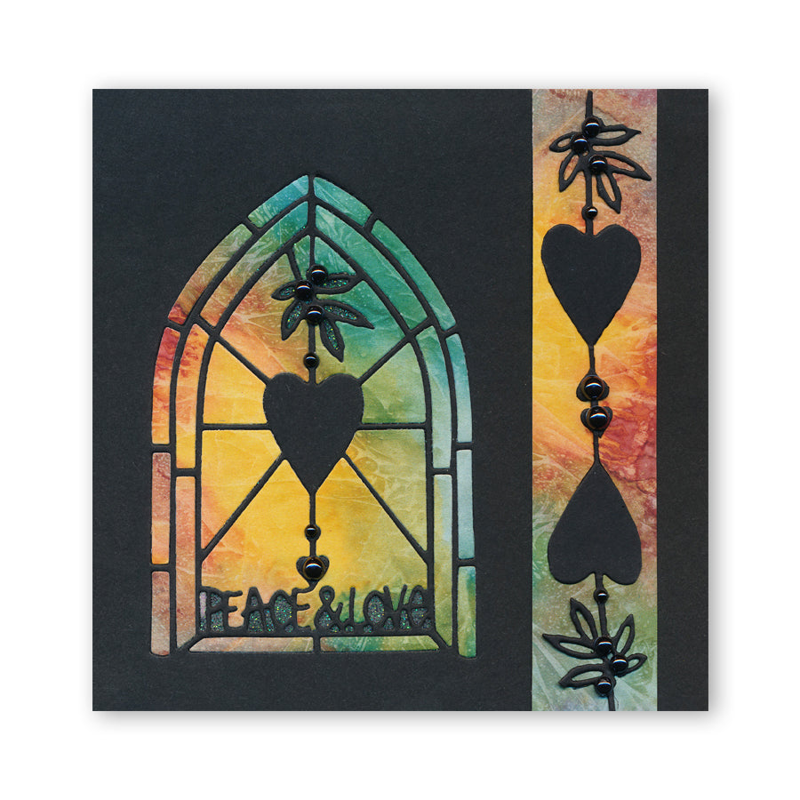 Peace & Love Nested Windows Die Set Clarity Fresh Cut Dies