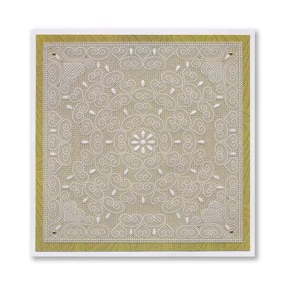 Nested Circles Lace Heart Frames A5 Square Groovi Plate