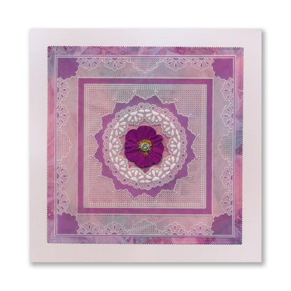Nested Circles Lace Fan Frames A5 Square Groovi Plate