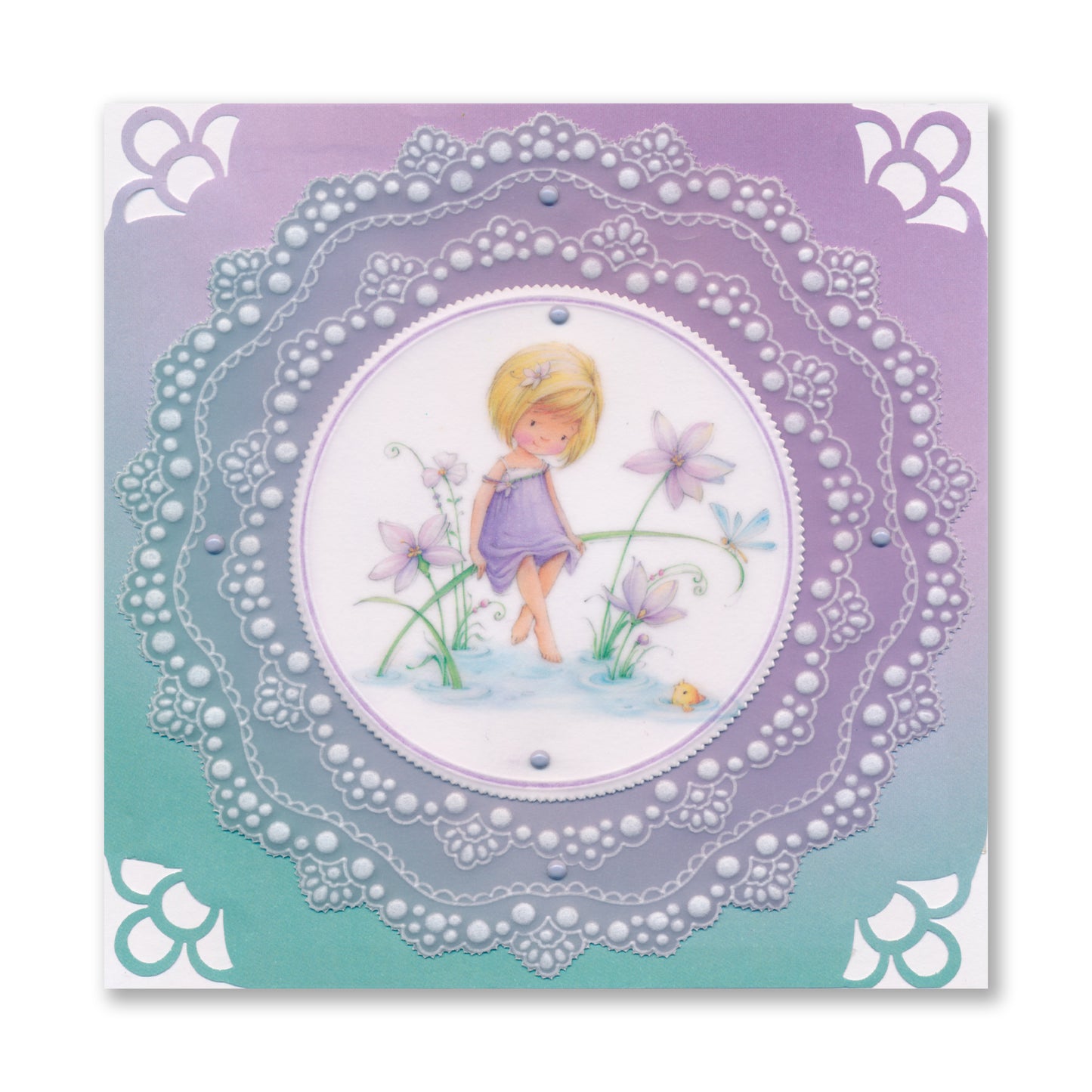 Nested Circles Lace Doily Frames A5 Square Groovi Plate