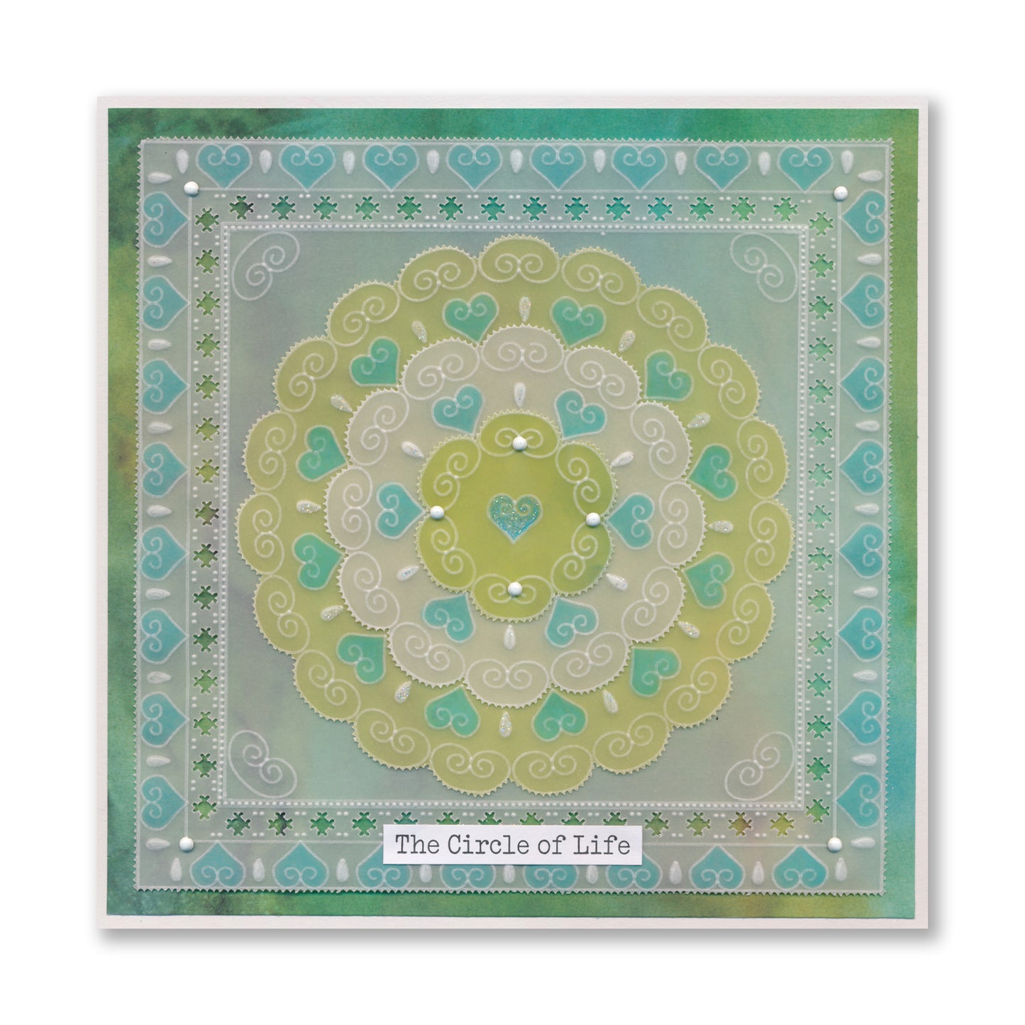 Nested Circles Lace Heart Frames A5 Square Groovi Plate