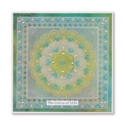 Nested Circles Lace Heart Frames A5 Square Groovi Plate