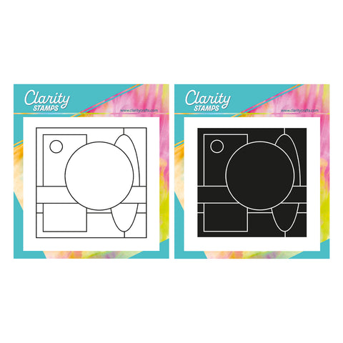 Circle Clean & Tidy Layout A5 Square Stamp & Mask Duo