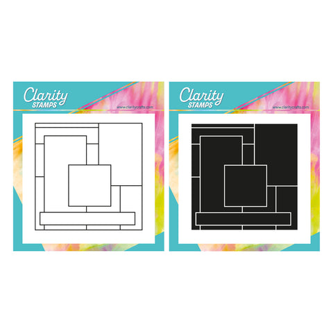 Square Clean & Tidy Layout A5 Square Stamp & Mask Duo