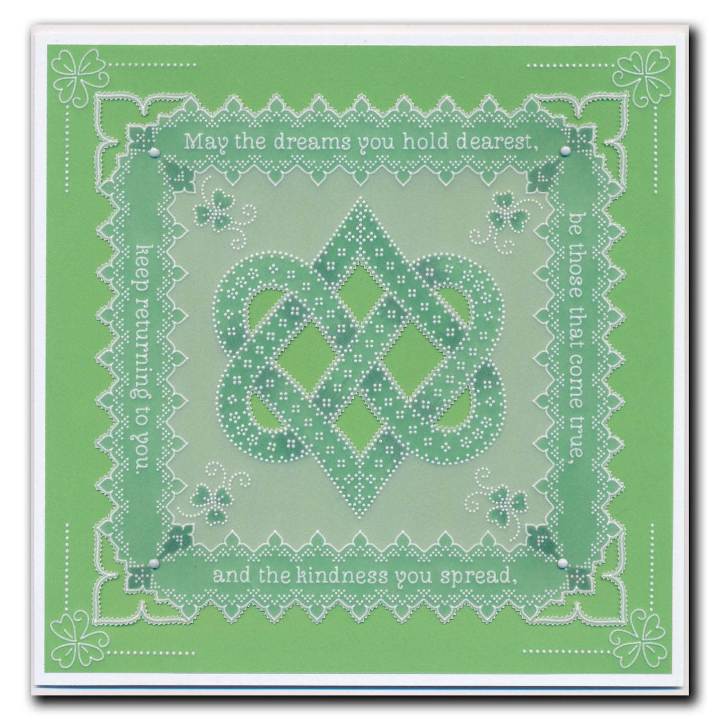 Linda's Dotty Cross-Stitch Celtic Heart Layering Frame A4 Square Groovi Plate
