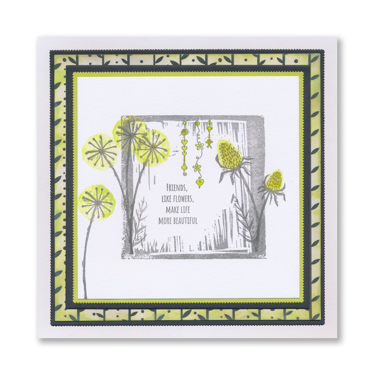 Linocut Floral- Teasels A5 Stamp Set