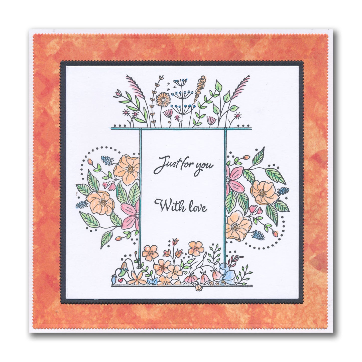 Jazz's With Love - Floral Panels A5 Square Stamp Set