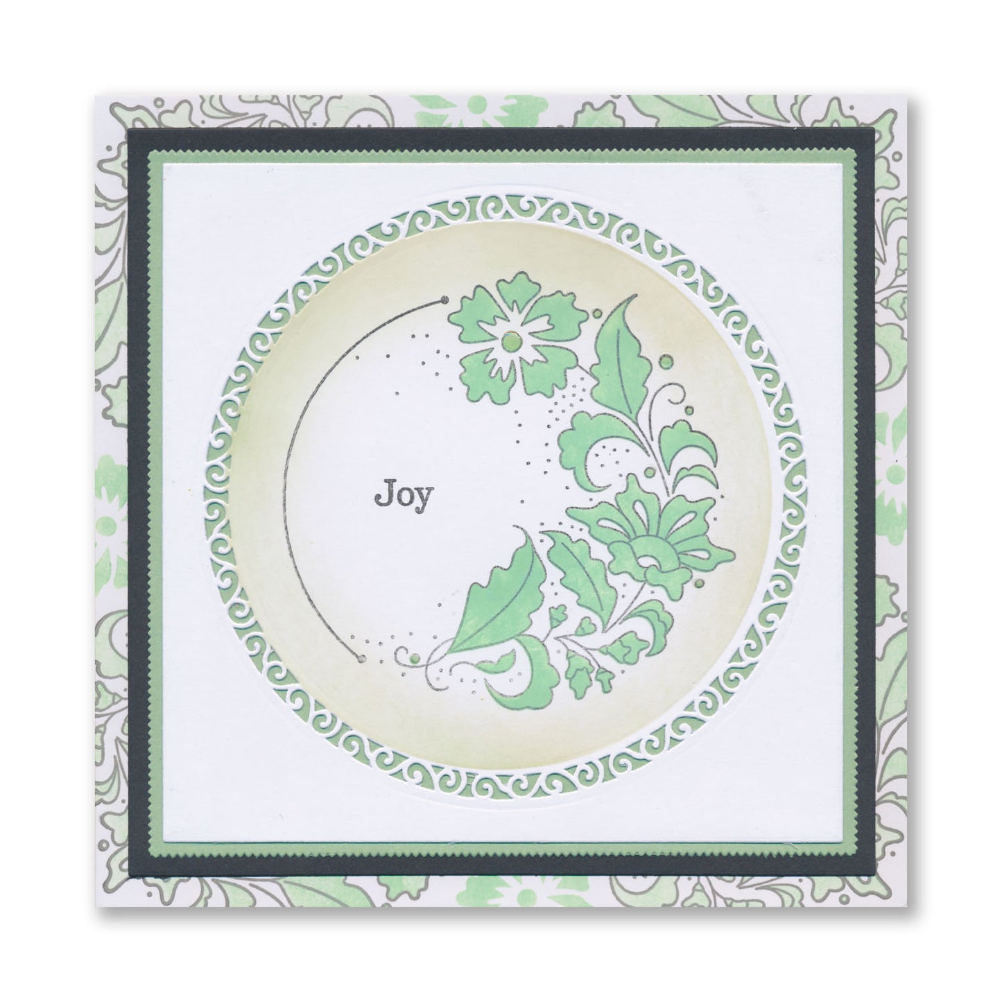 Barbara's Joy - Floral Crescent - Two Way Overlay A6 Stamp Set