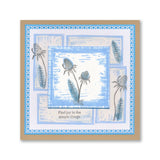 Barbara's Linocut - Teasels & Grunge Backdrop A5 Stamp Duo