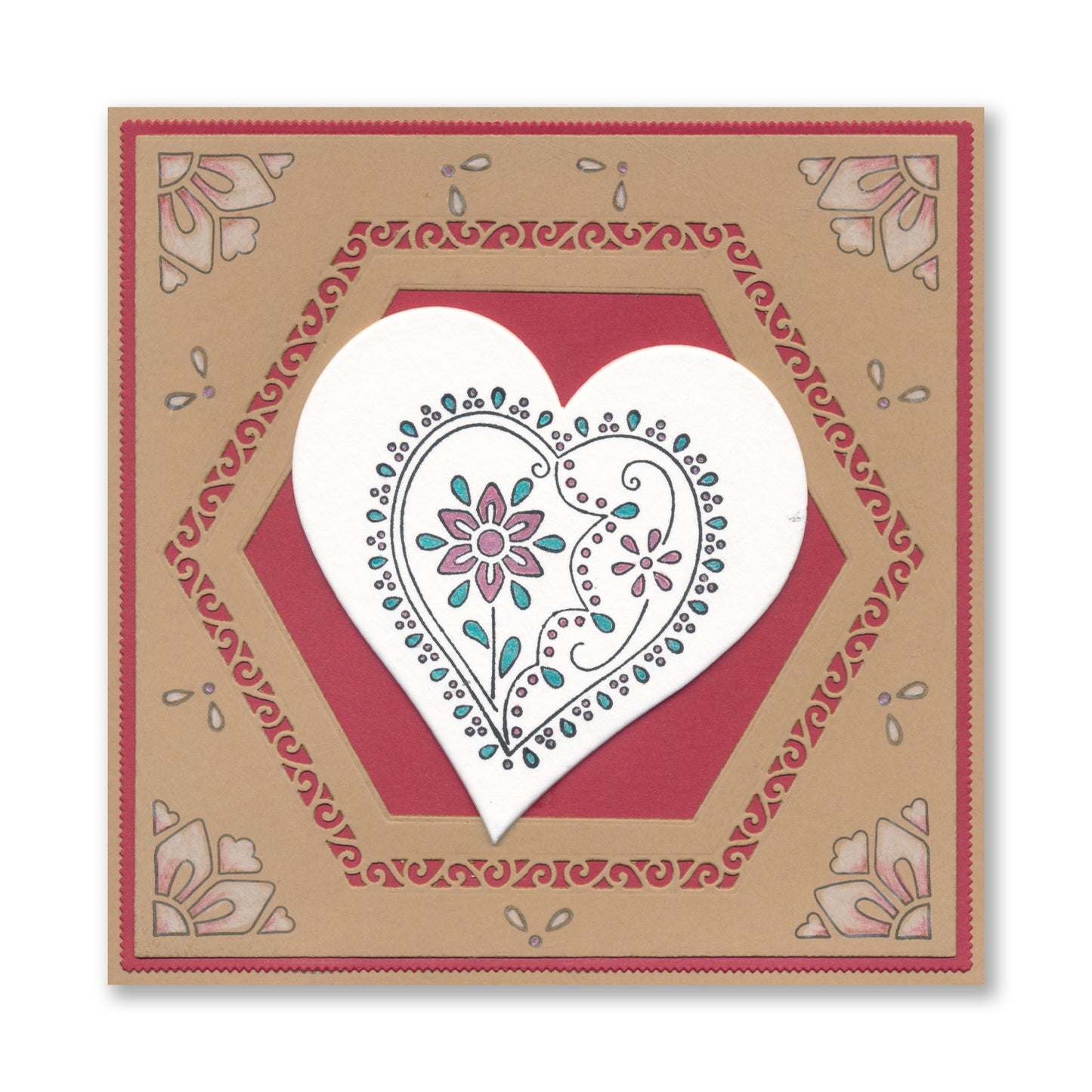 Barbara's Loving Heart A5 Stamp & Mask Set