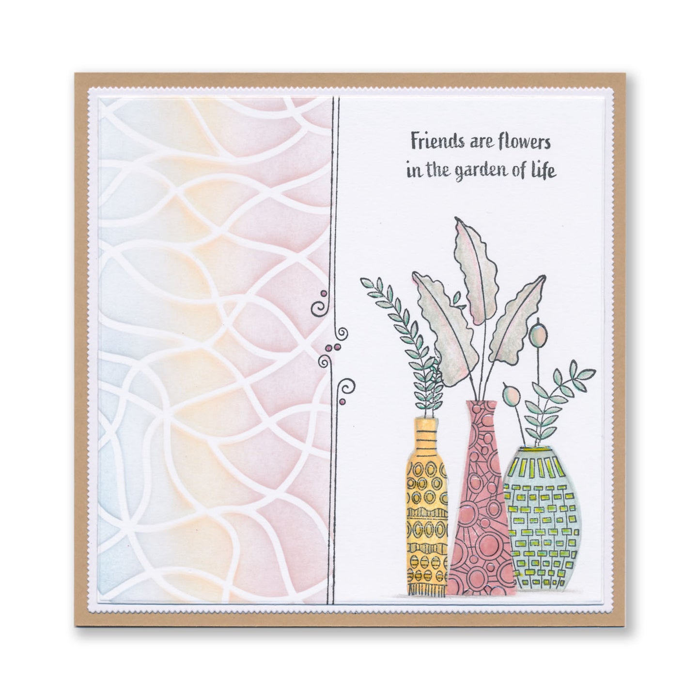 Barbara's SHAC Vases & Foliage A5 Square Stamp & Mask Set