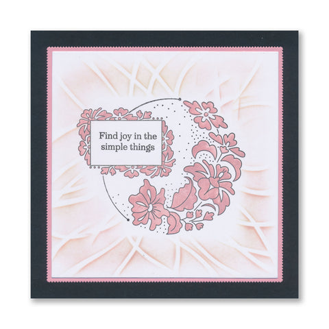 Barbara's Joy - Japanese Floral Panel - Two Way Overlay A5 Square Stamp Set
