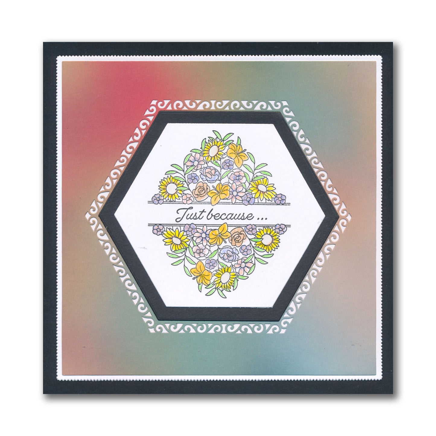 Jazz's Just Because - Floral Panels A5 Square Stamp Set