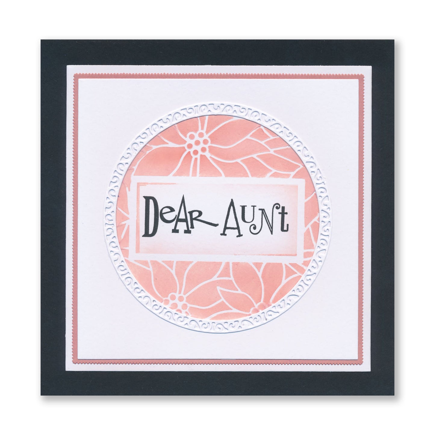 Poinsettia Rectangle Aperture Frame A5 Stencil