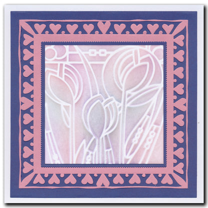 Art Nouveau Snowdrops & Tulips A5 Stencil Duo