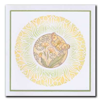 Barbara's SHAC Circular Decorative Frames - Roses, Snowdrops & Leaves 7" x 7" Stencil Trio