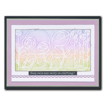 Art Nouveau Bed of Roses & Poppy Fields A5 Stencil Duo