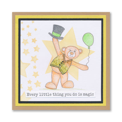 BIP the Bear Can Balance A5 Square Stamp & Mask Set