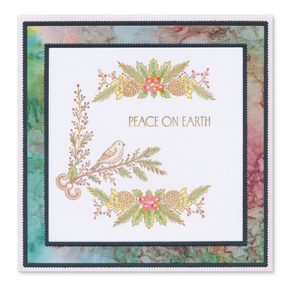 Winter Elements A5 Stamp Set With 6 x Printed Composition Swatches