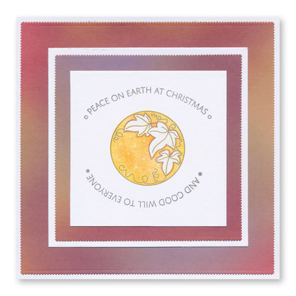 Linda's Christmas Floral Rounds - Outlines A5 Stamp & Mask Set