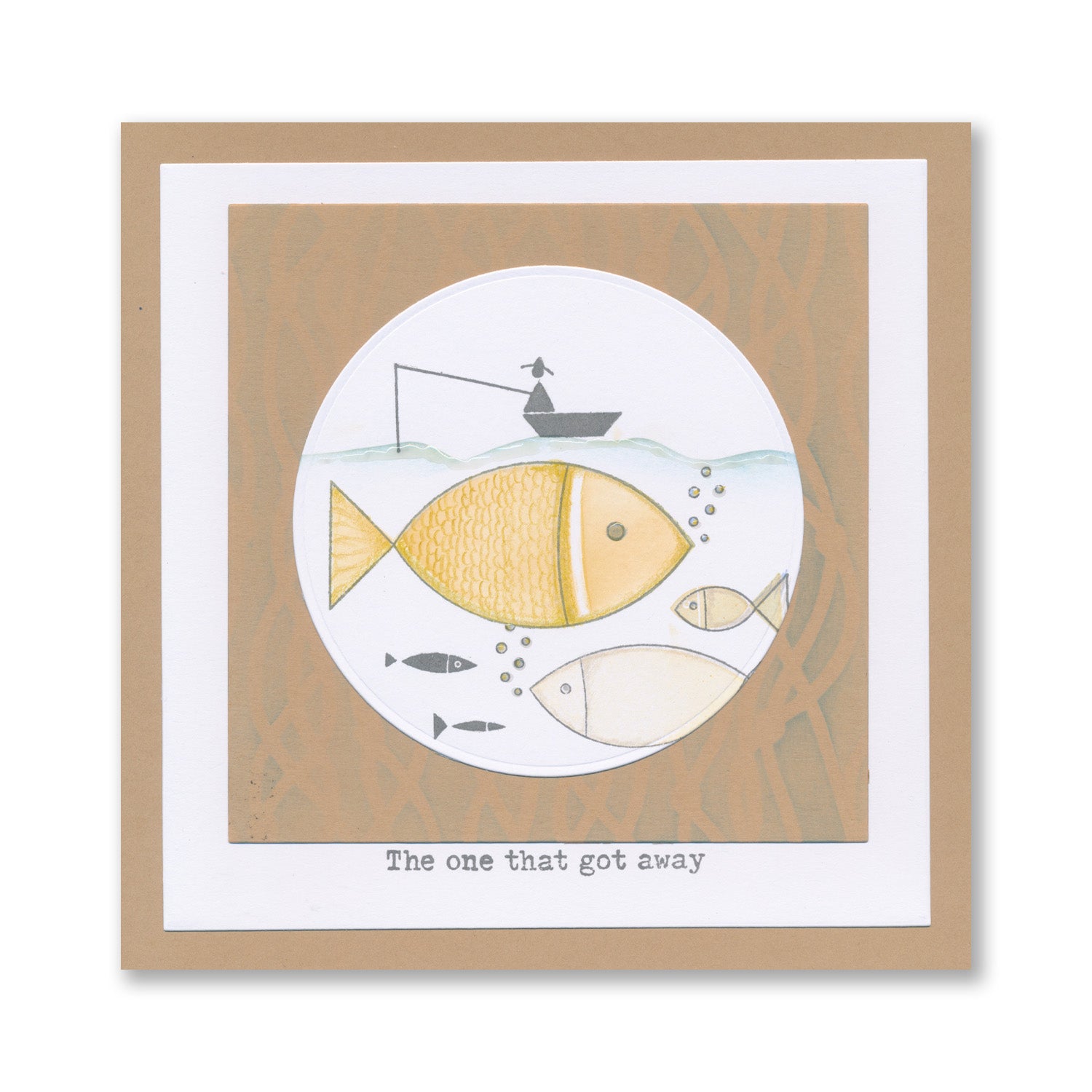 Handmade card using Barbara's SHAC Fish clear stamps