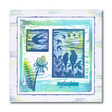 Barbara's Bijou Linocut - Together Birds - Two Way Overlay A6 Stamp Set
