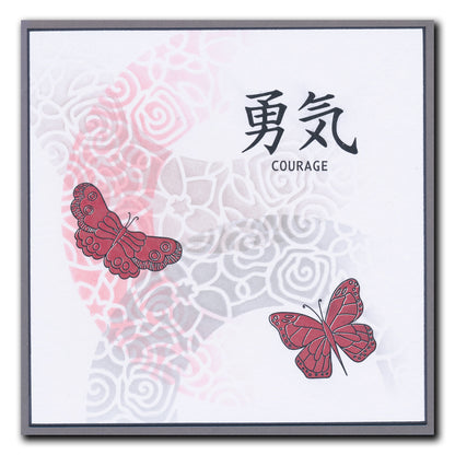 Barbara's SHAC Circular Decorative Frames - Roses, Snowdrops & Leaves 7" x 7" Stencil Trio