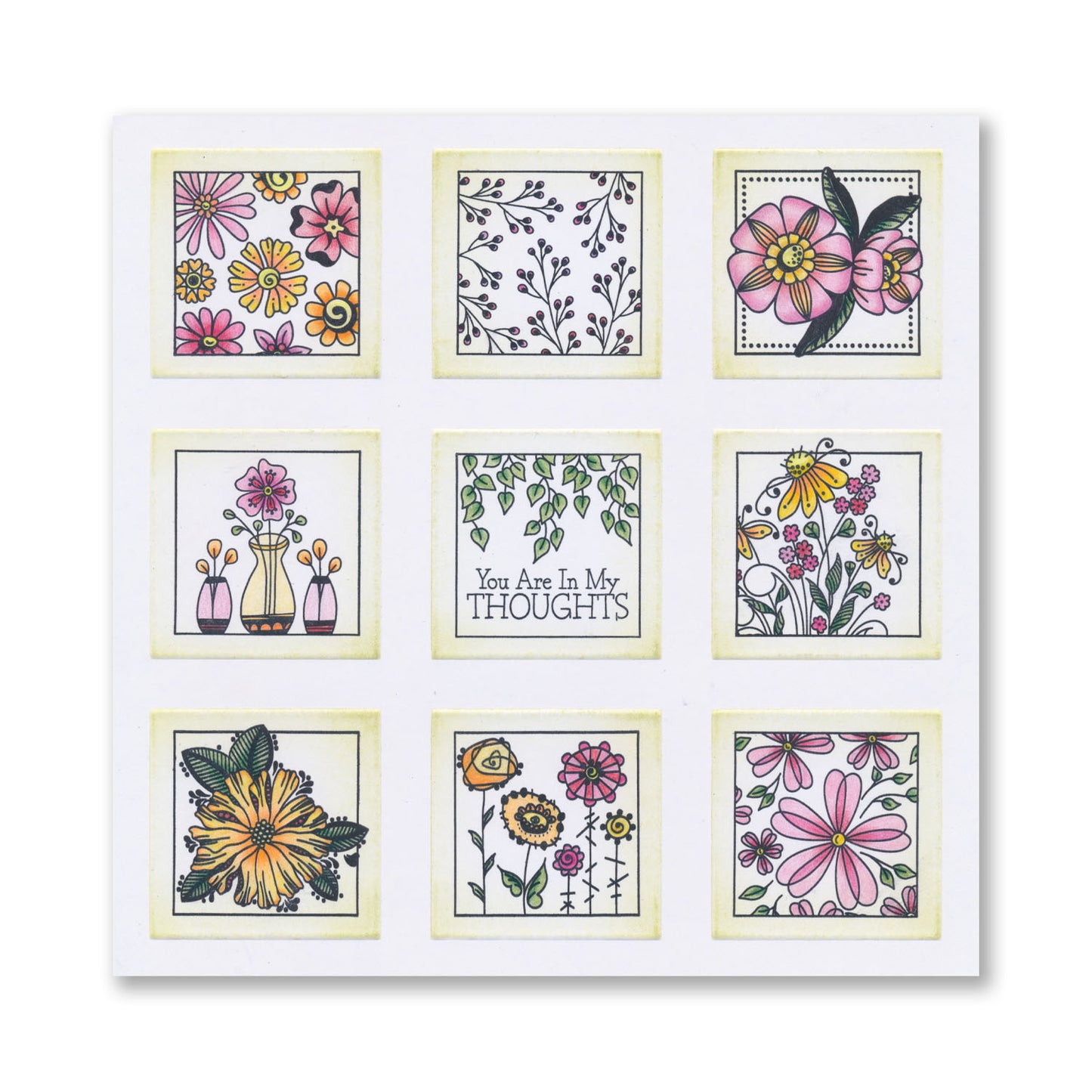 KISS by Clarity - Tina's Flowers Sampler A4 Stamp Set