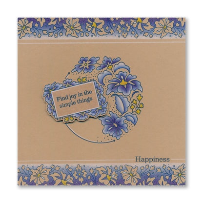 Barbara's Happiness - Floral Crescent - Two Way Overlay A6 Stamp Set