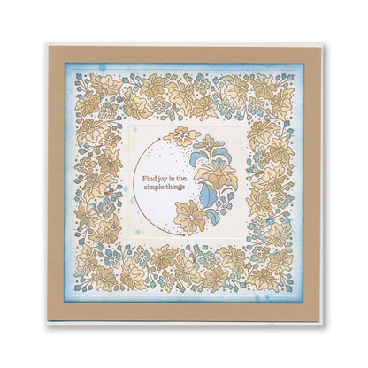 Barbara's Joy - Floral Panel - Two Way Overlay A5 Square Stamp Set