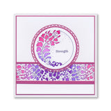 Barbara's Strength - Floral Crescent - Two Way Overlay A6 Stamp Set