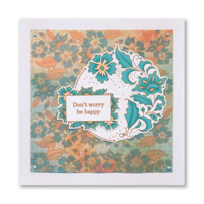 Barbara's Joy - Floral Crescent - Two Way Overlay A6 Stamp Set