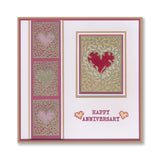 Ani's Folk Art - Leafy Heart - Two Way Overlay A5 Slim Stamp & Embedder Set