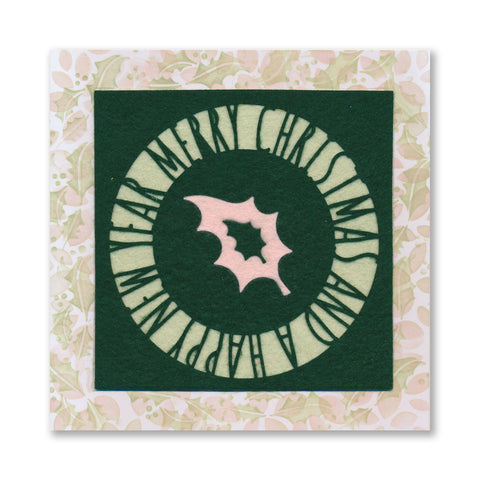 Felt by Clarity - Funky Holly Leaf Mixed Set - 6" x 6" Adhesive Backed Felt x6