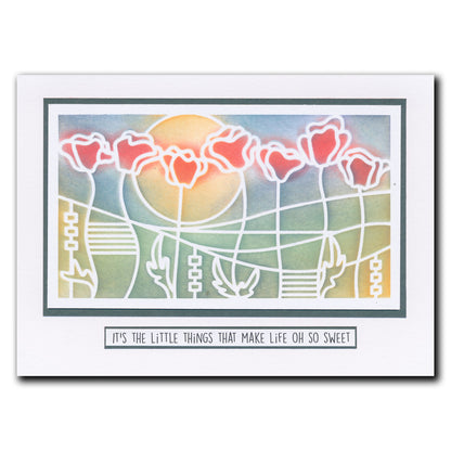 Art Nouveau Poppy Fields A5 Stencil