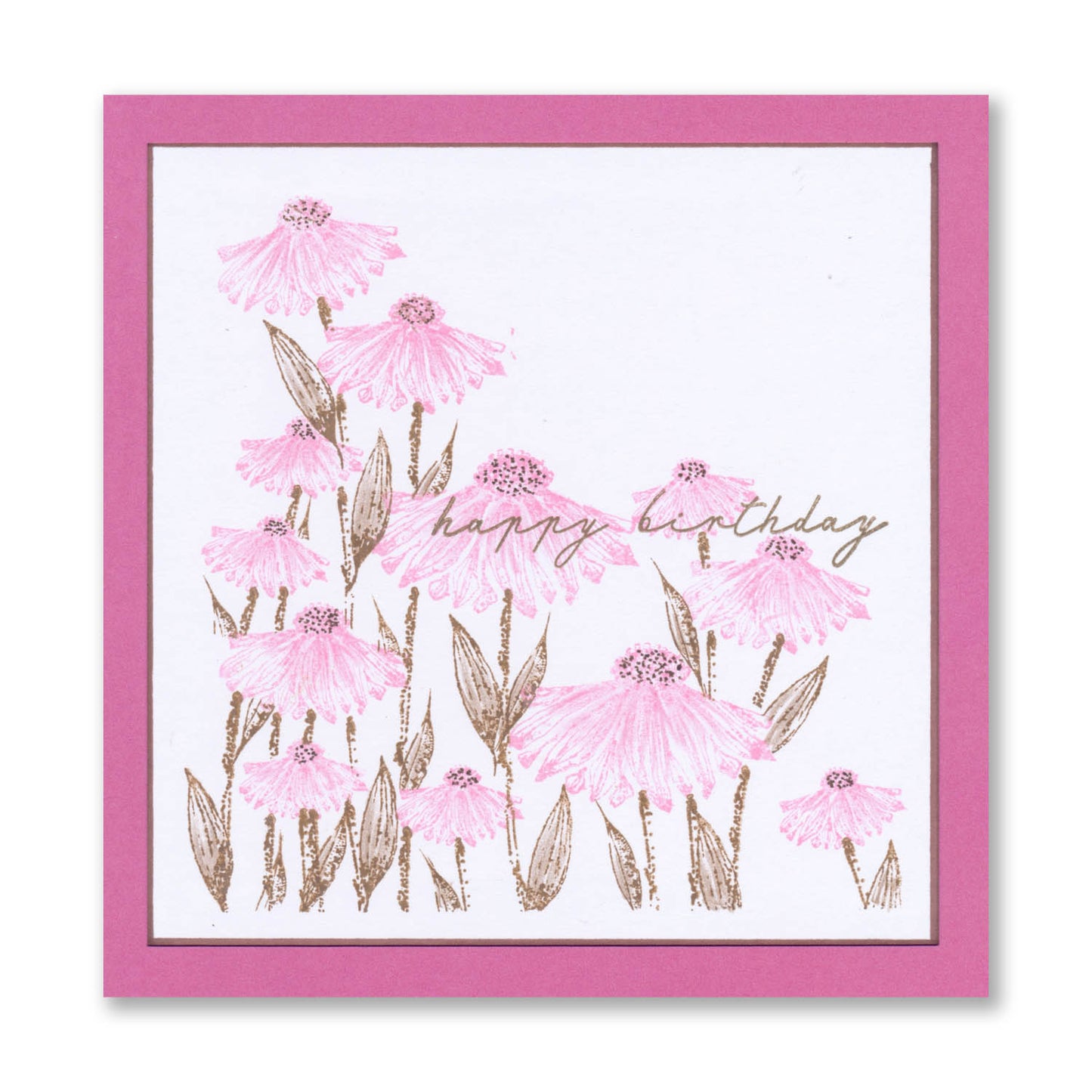 Dotted Blooms & Sentiment Stalks - Set 1 - Happy Birthday A5 Stamp & Mask Set