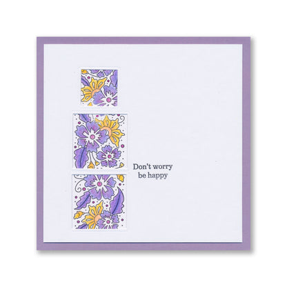 Barbara's Happiness - Floral Panel - Two Way Overlay A5 Square Stamp Set