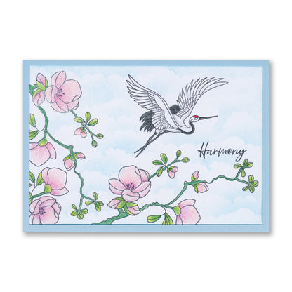 Japanese Cranes - Outlines A5 Stamp & Mask Set